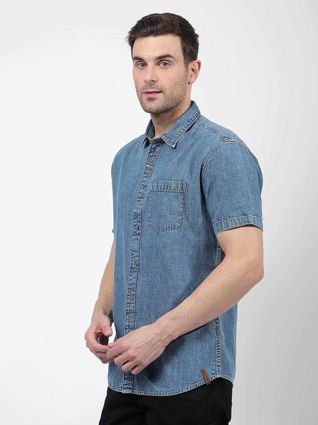 Numero Uno Men Solid Blue Shirt
